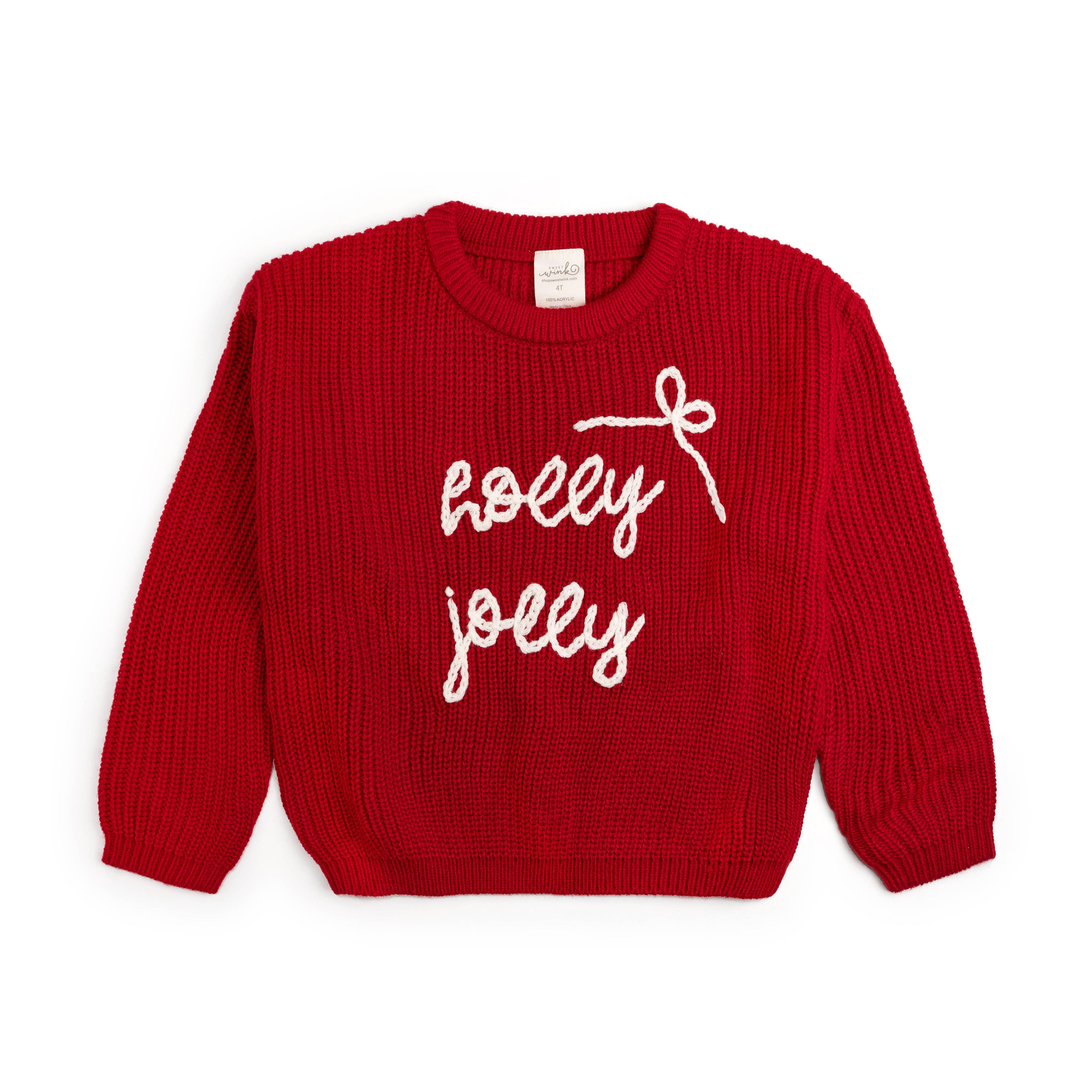 Sweet Wink - Holly Jolly Bow Christmas Knit Sweater