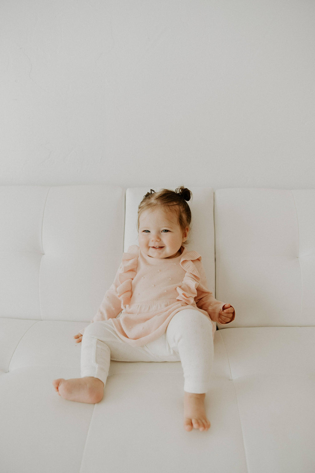 Viverano Organics - Pointelle Knit Stretch Baby Leggings Pants || Natural