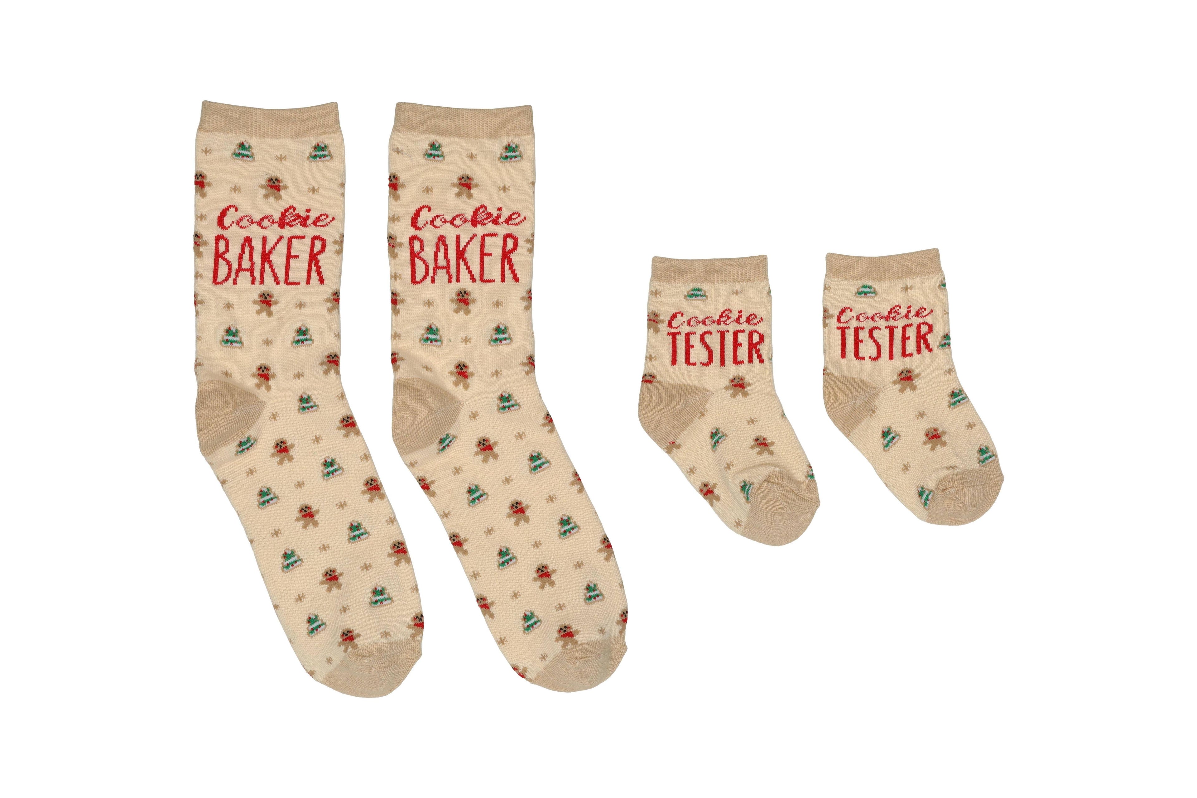 Pearhead - Cookie Baker & Cookie Tester Holiday Parent & Baby Sock Set