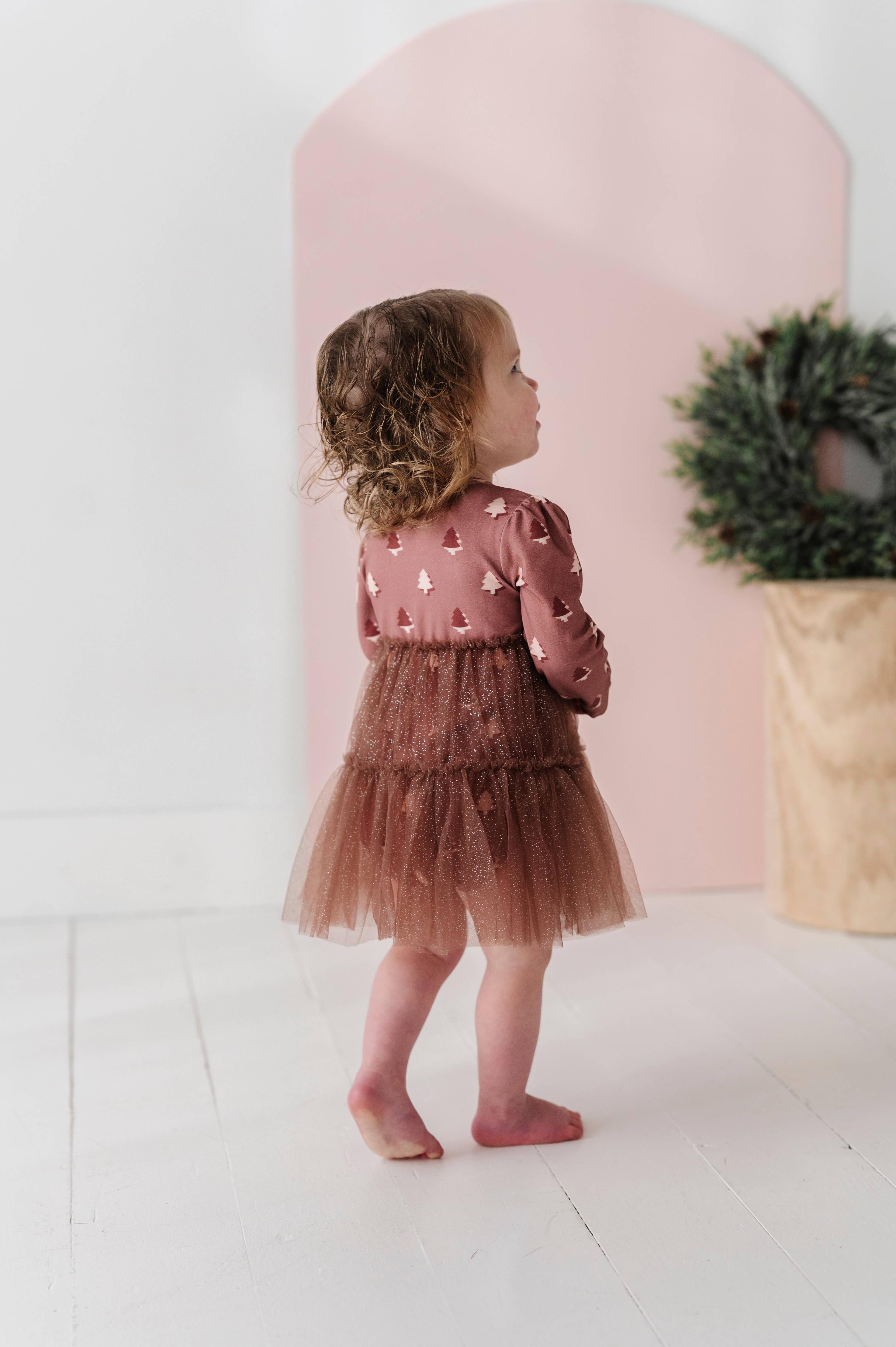 babysprouts clothing company - Tulle Bodysuit Dress || Holiday Tree