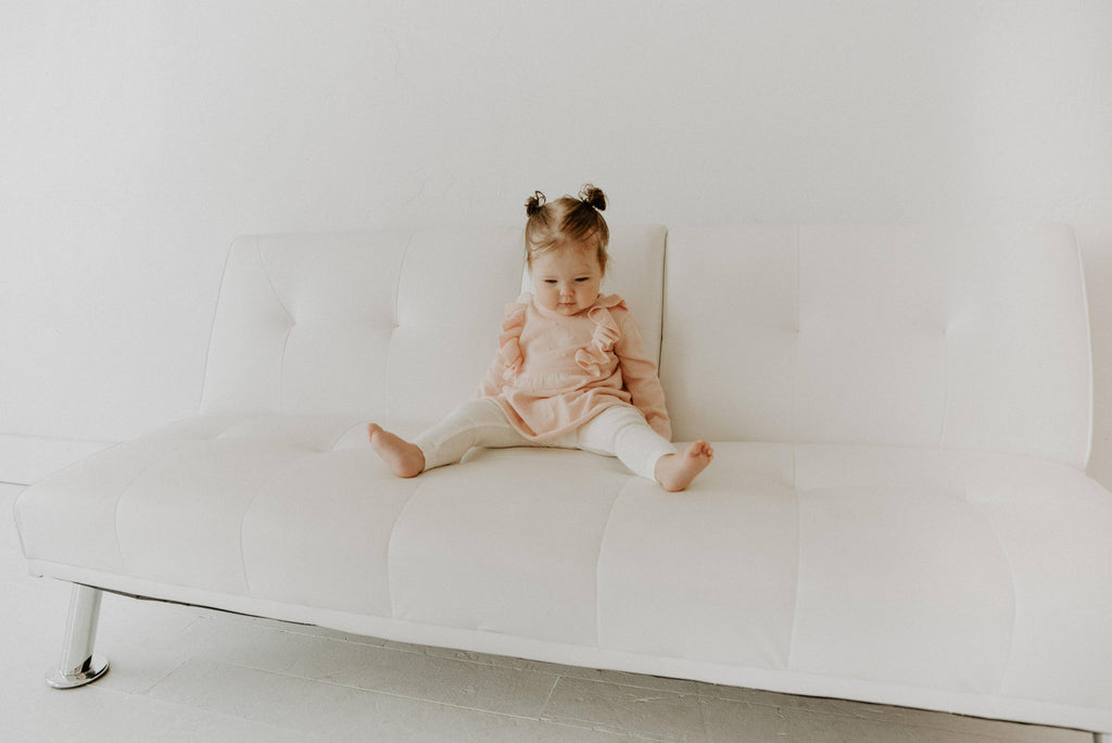 Viverano Organics - Pointelle Knit Stretch Baby Leggings Pants || Natural