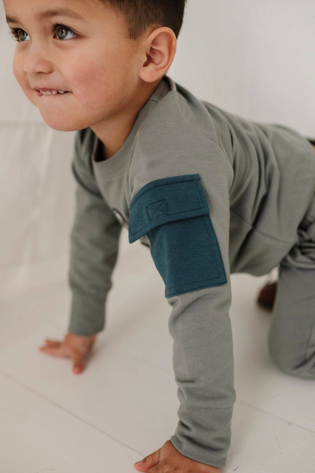 babysprouts clothing company - Boy's Raglan Sweatshirt || Patches