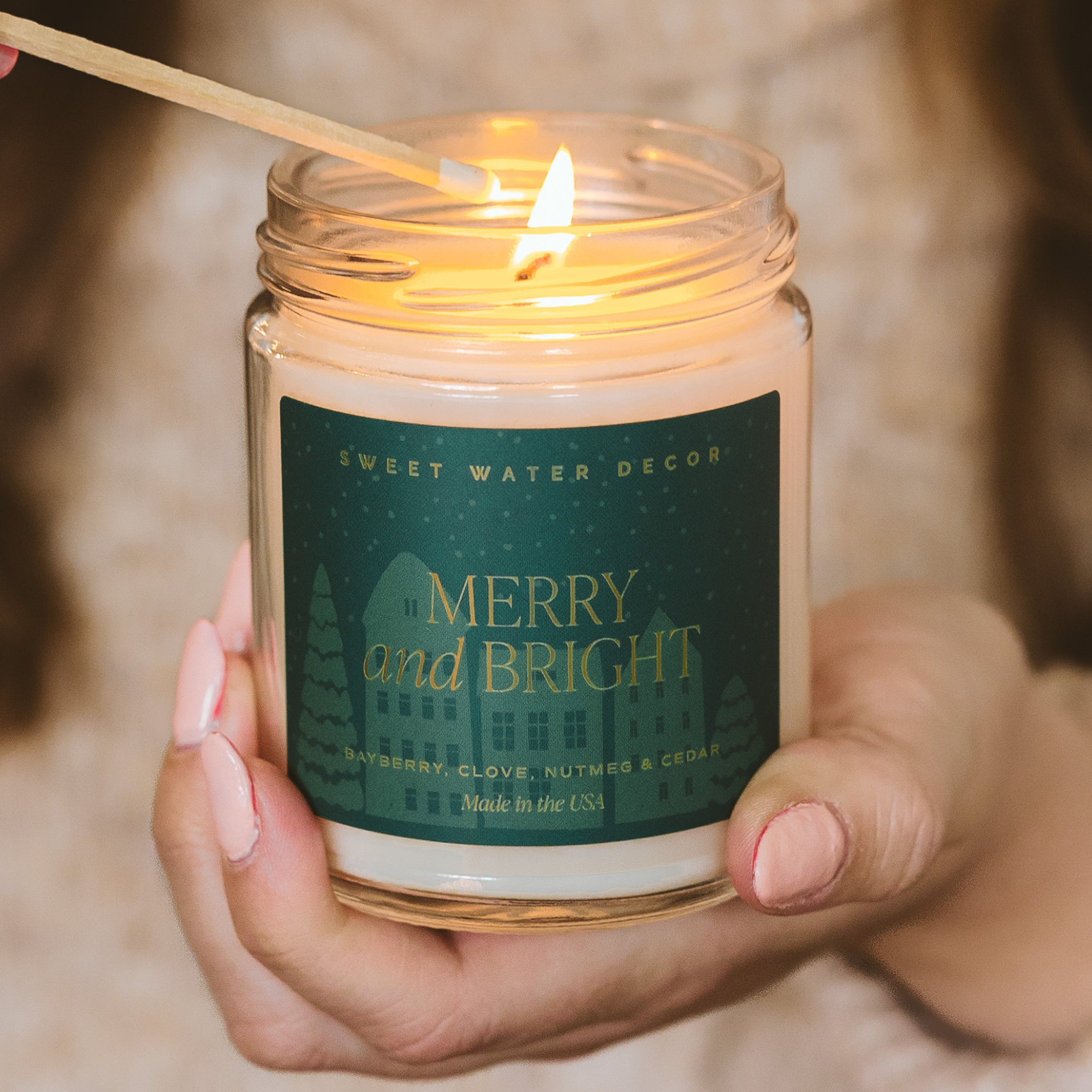 Sweet Water Decor || 9 oz Soy Candle - Merry and Bright