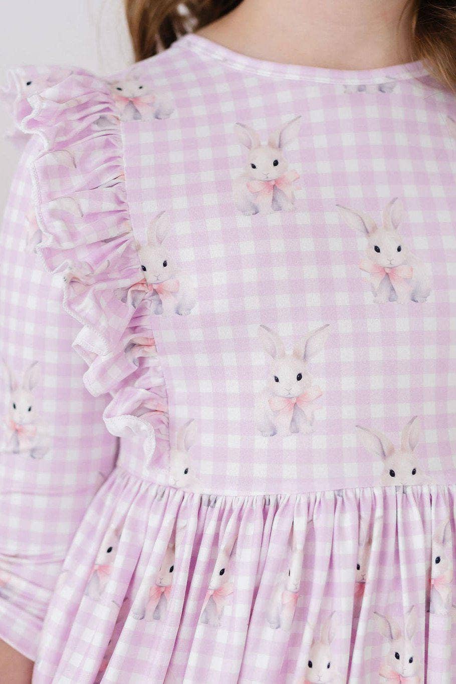 Mila & Rose - 3/4 Sleeve Ruffle Twirl Dress || Baby Bunnies