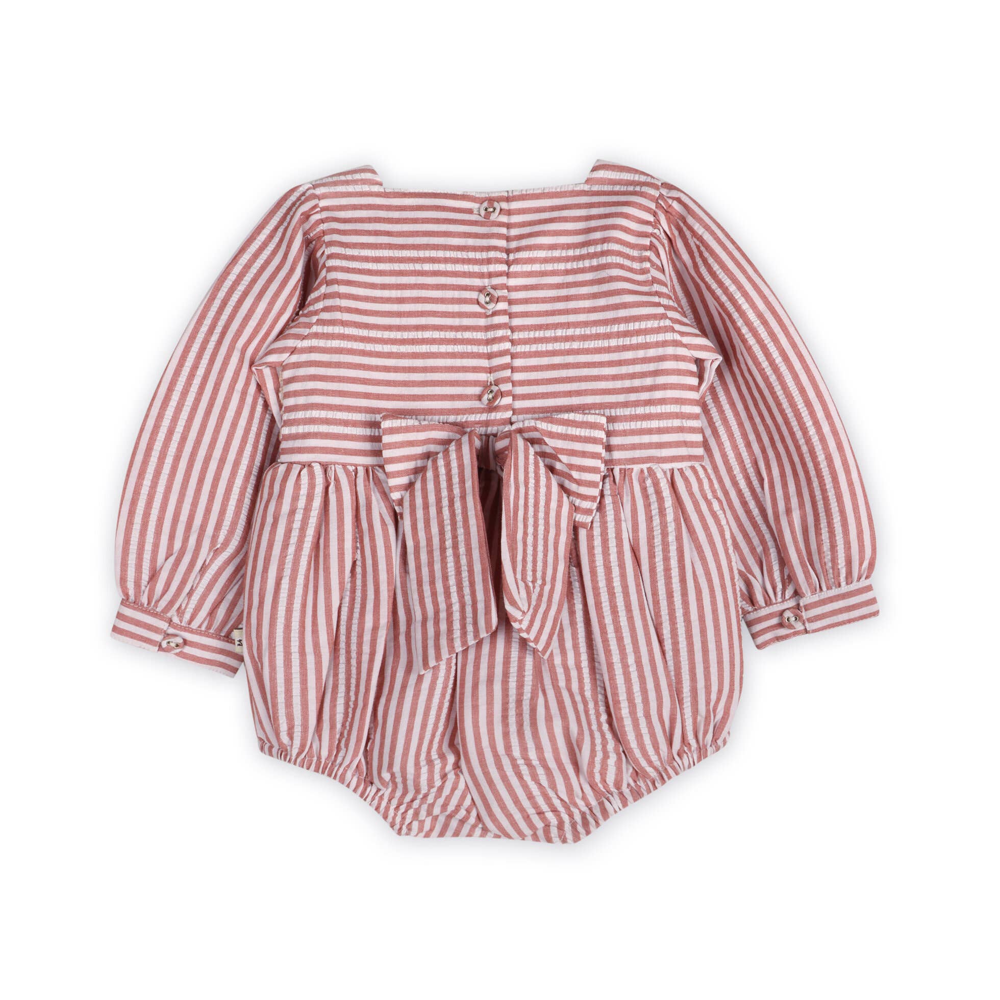 Viverano Organics - Siena Striped Embroidered Baby Romper & Headband || Vintage Berry Stripe
