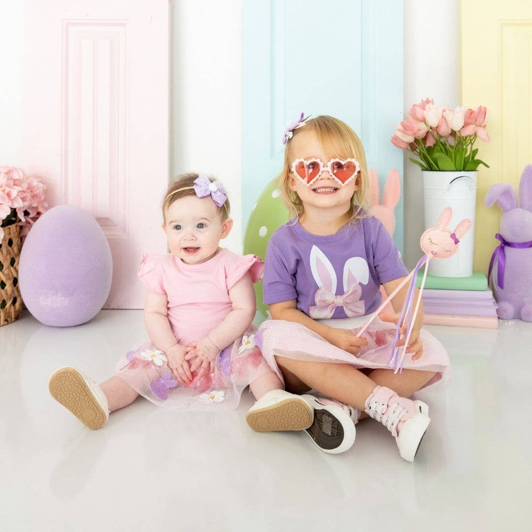Sweet Wink - Bunny Bow Sequin Easter Short Sleeve Tutu Bodysuit