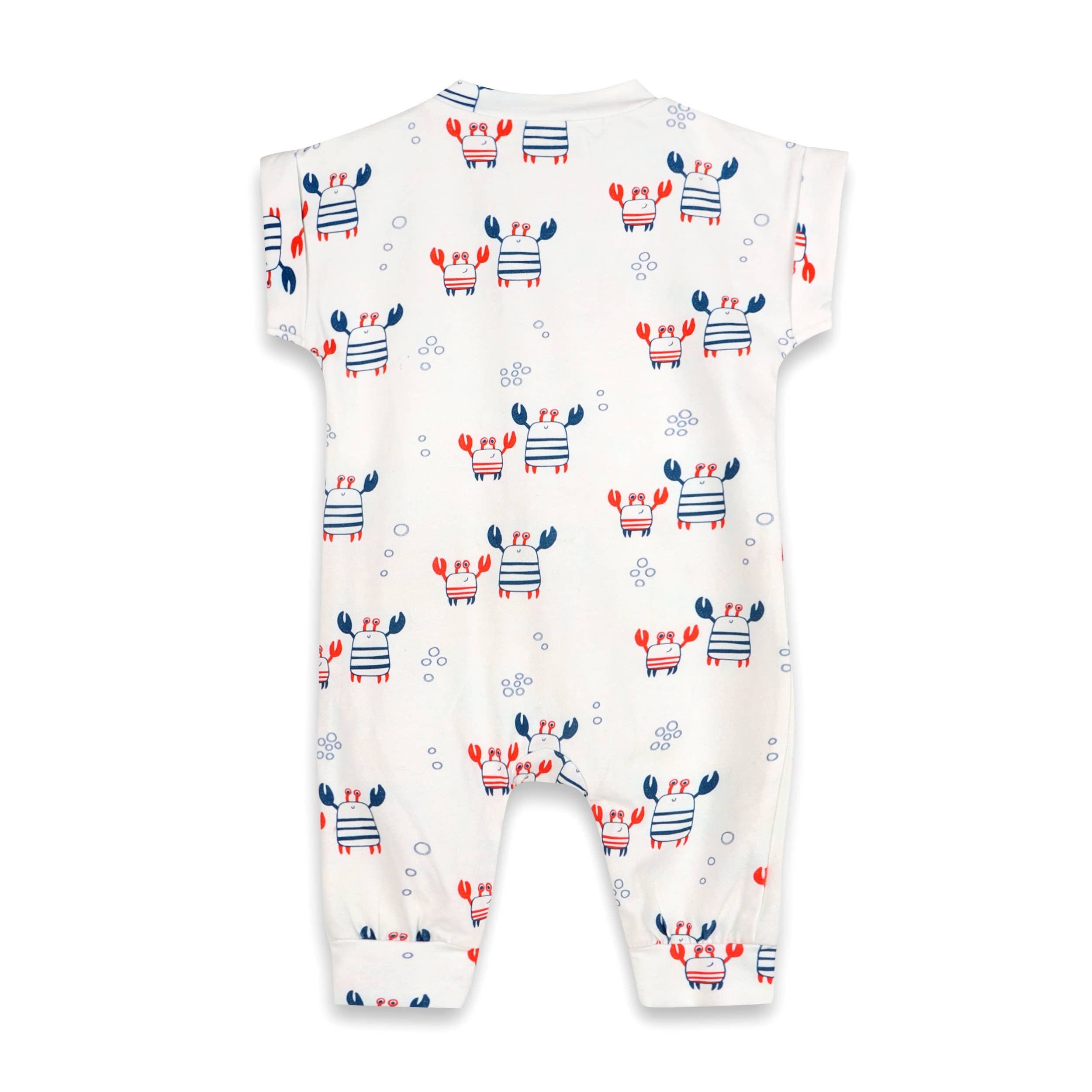Viverano Organics - Nautical Crab Kangaroo Pocket Baby Jumpsuit