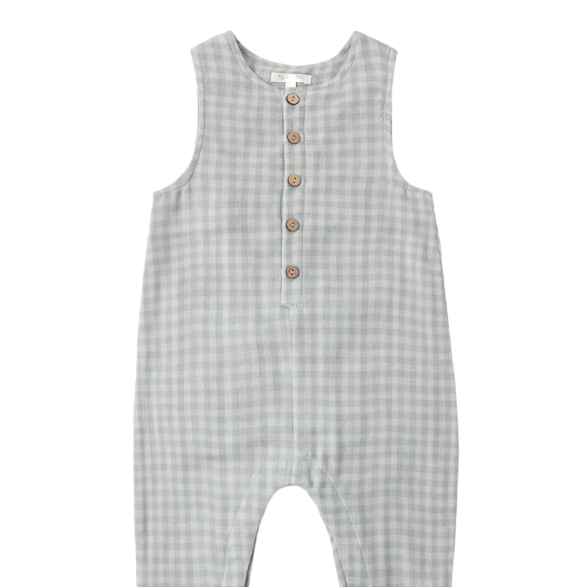 Rylee + Cru - Button Jumpsuit || Green Gingham