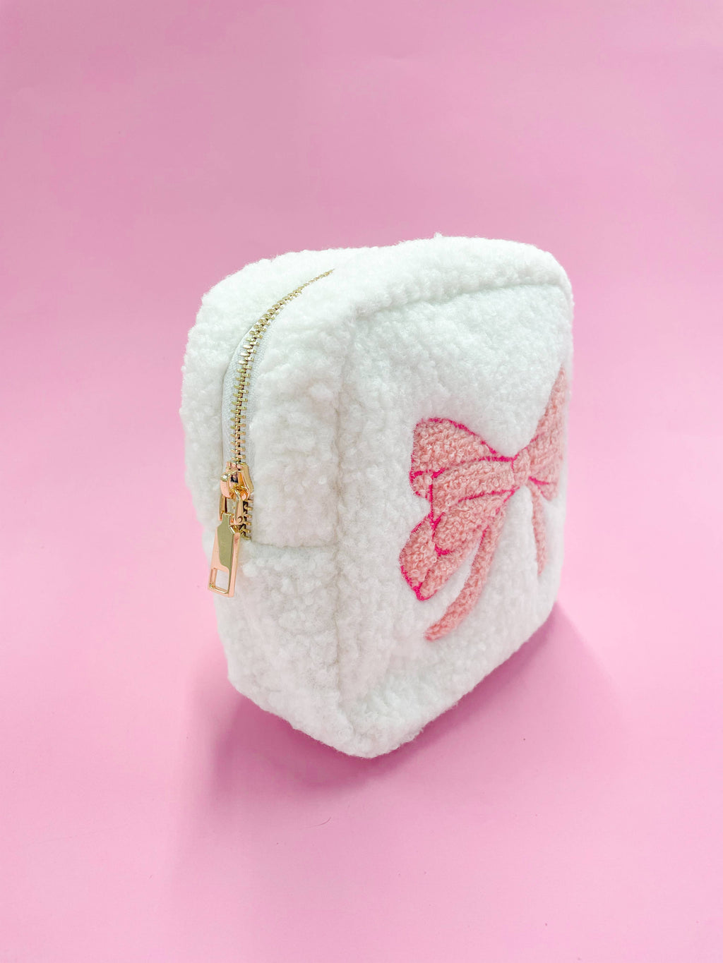 Rock Paper Scissors - Pink Bow Teddy Cosmetic Zipper Bag || Small