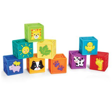 Kidoozie Squeak Blocks for Infants and Toddlers Ages 6-24 Months