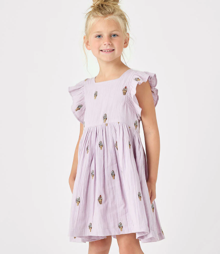Pink Chicken - Girls Elsie Dress || Lavender Soft Serve
