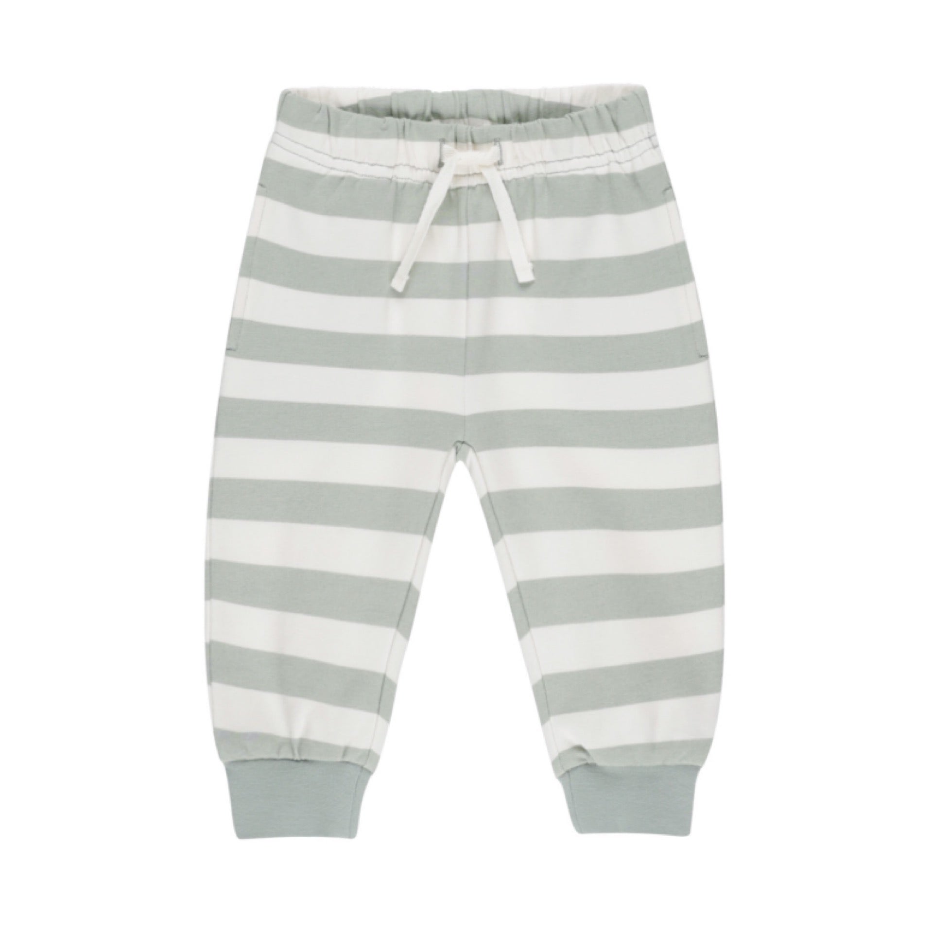 Quincy Mae - Relaxed Sweatpant II Sage Stripe