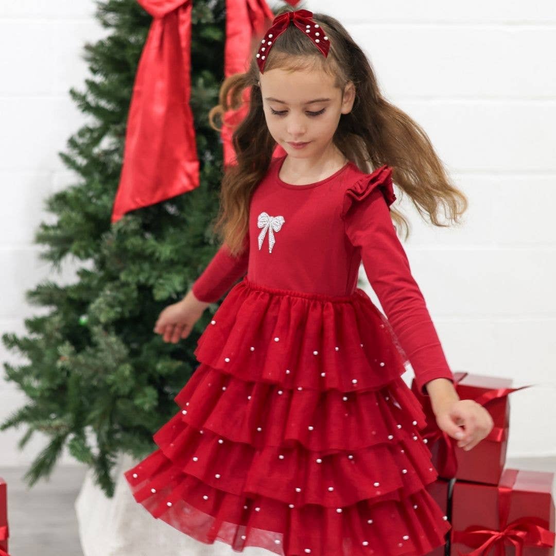 Sweet Wink - Christmas Pearl Long Sleeve Tutu Dress