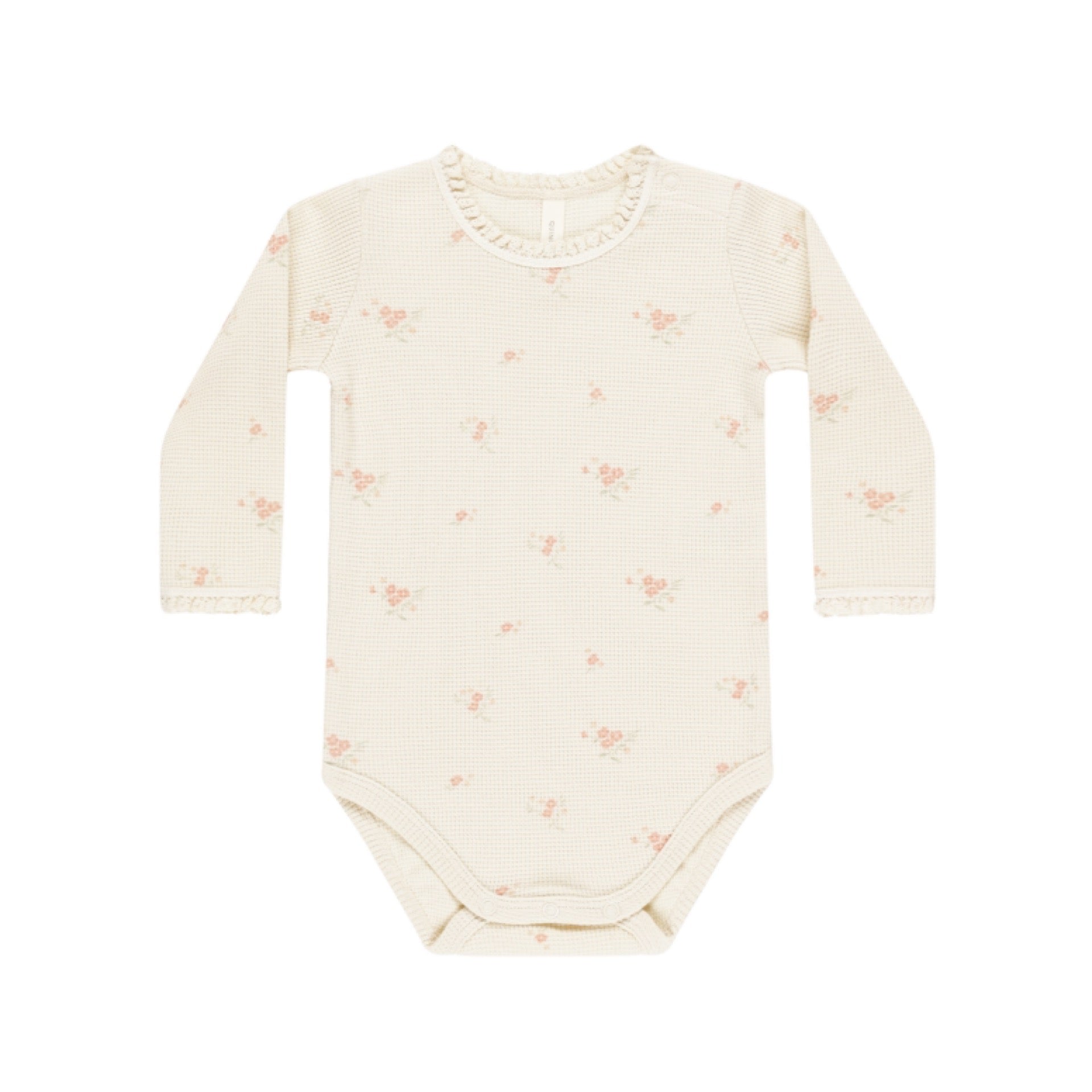 Quincy Mae - Waffle Long Sleeve Bodysuit II Vintage Rose