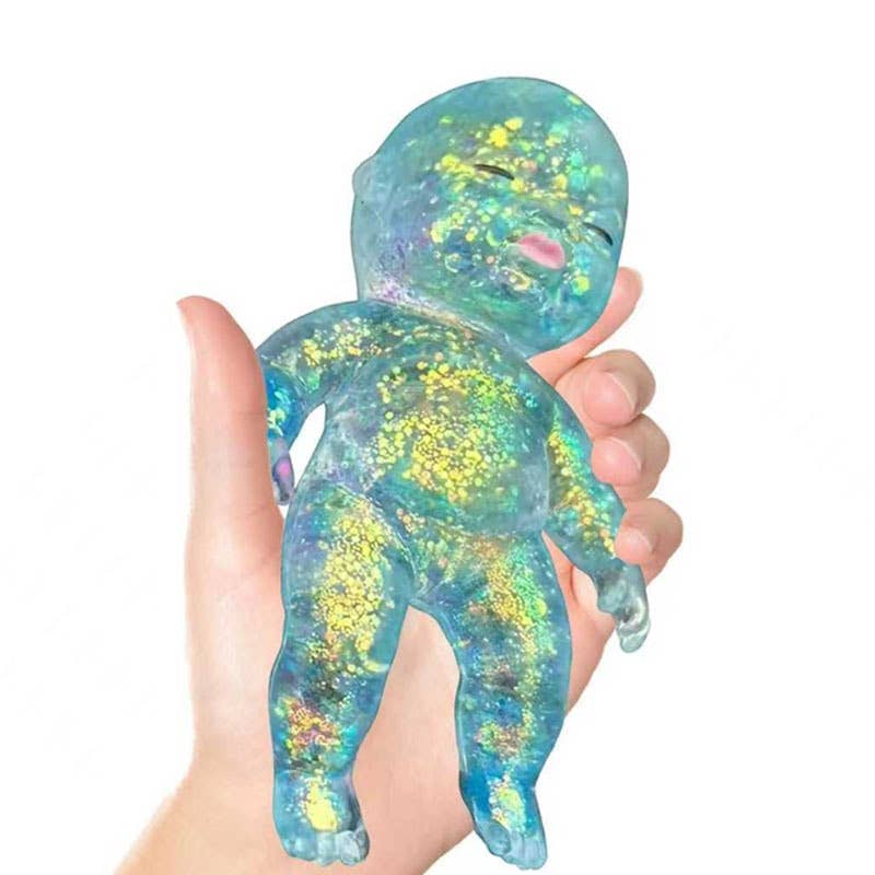 Sparkling Extras - Glitter Natasha Squishy Squeeze Toy Fidget Toy || Blue