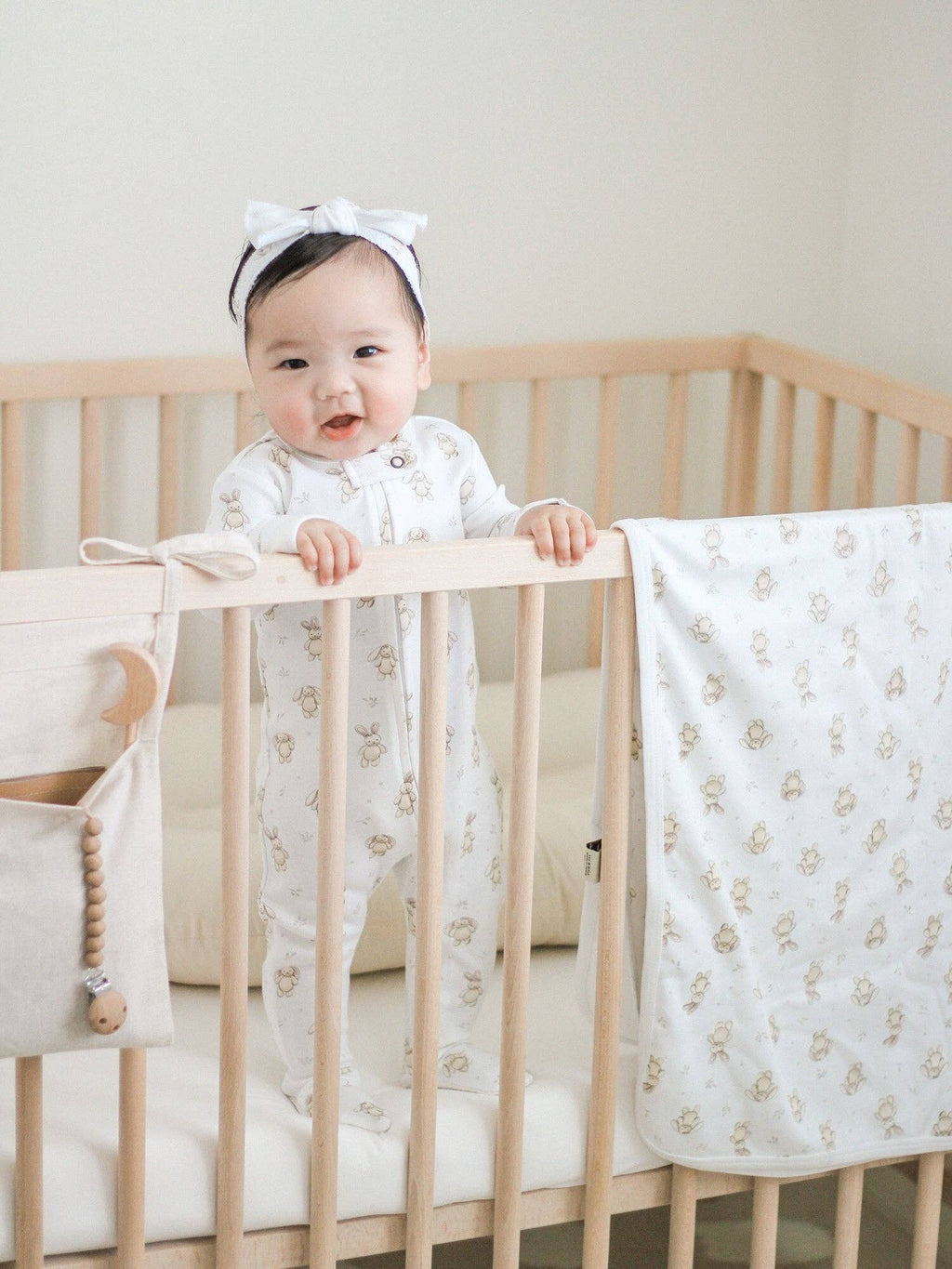 L'ovedbaby - Organic 2 Way Zipper Footie || Bunny Biscuit