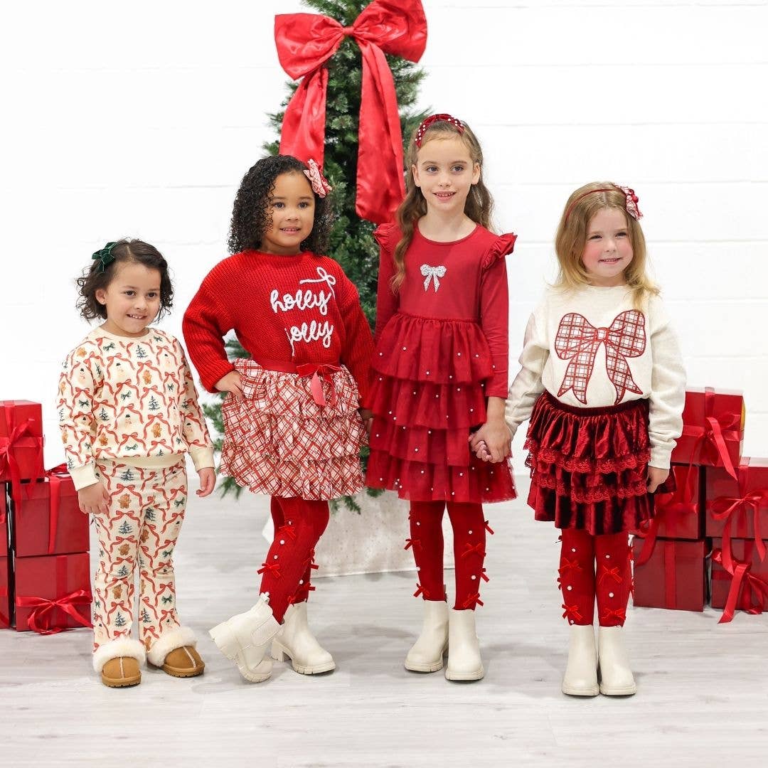 Sweet Wink - Christmas Pearl Long Sleeve Tutu Dress
