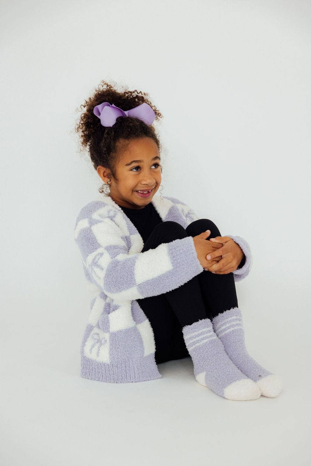 Mila & Rose - Lavender/Coconut Sporty Cozy Socks: 3-6 Years