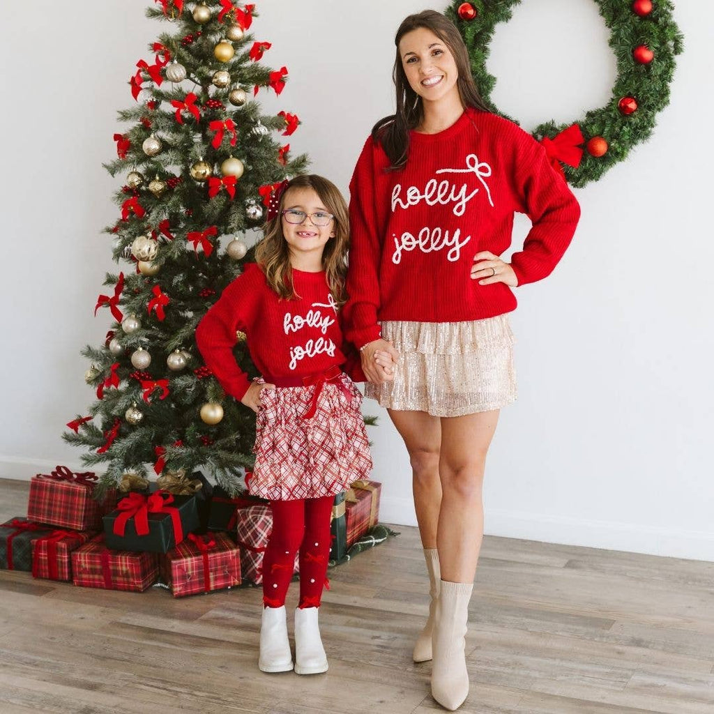 Sweet Wink - Christmas Plaid Bow Tiered Tutu