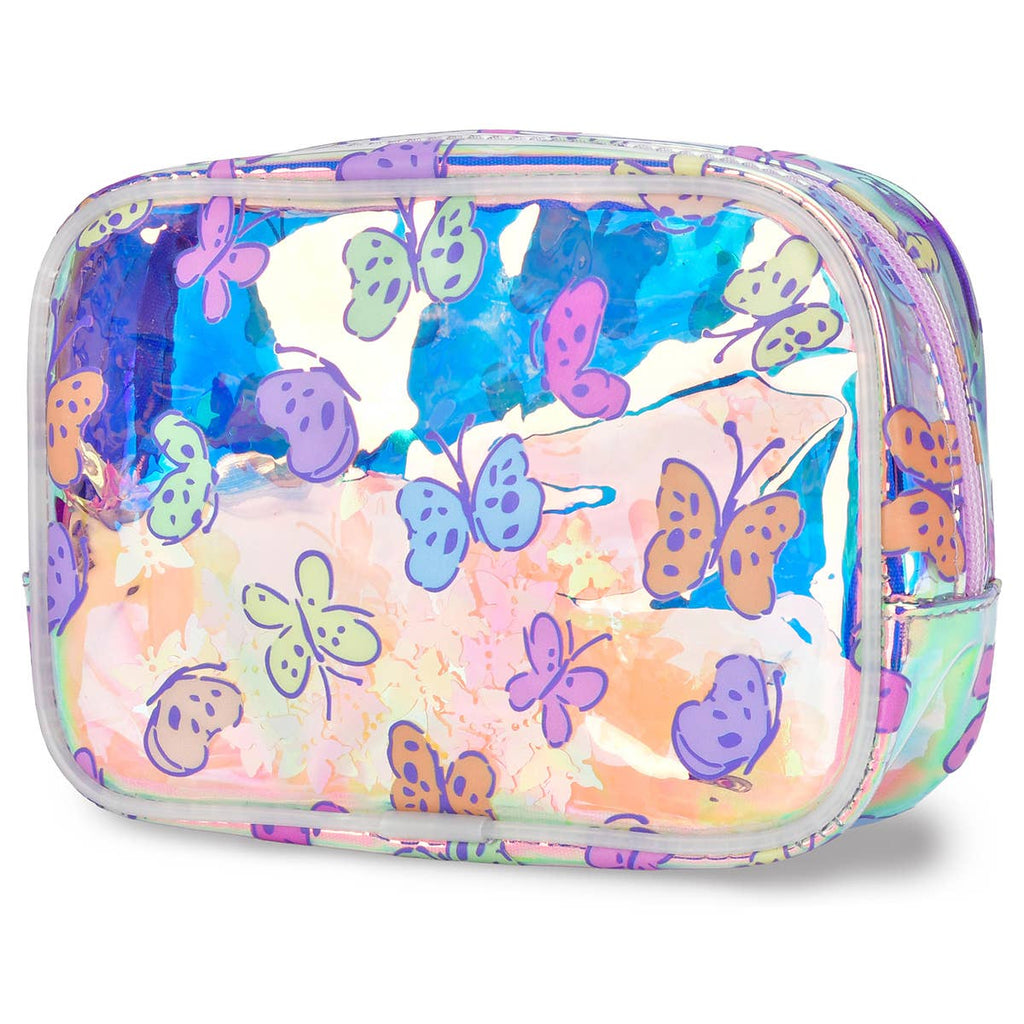 Iscream - Bright Butterflies Clear Cosmetic Bag