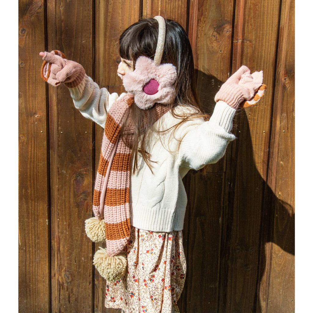 Rockahula Kids - Cosy Striped Knitted Gloves Pink
