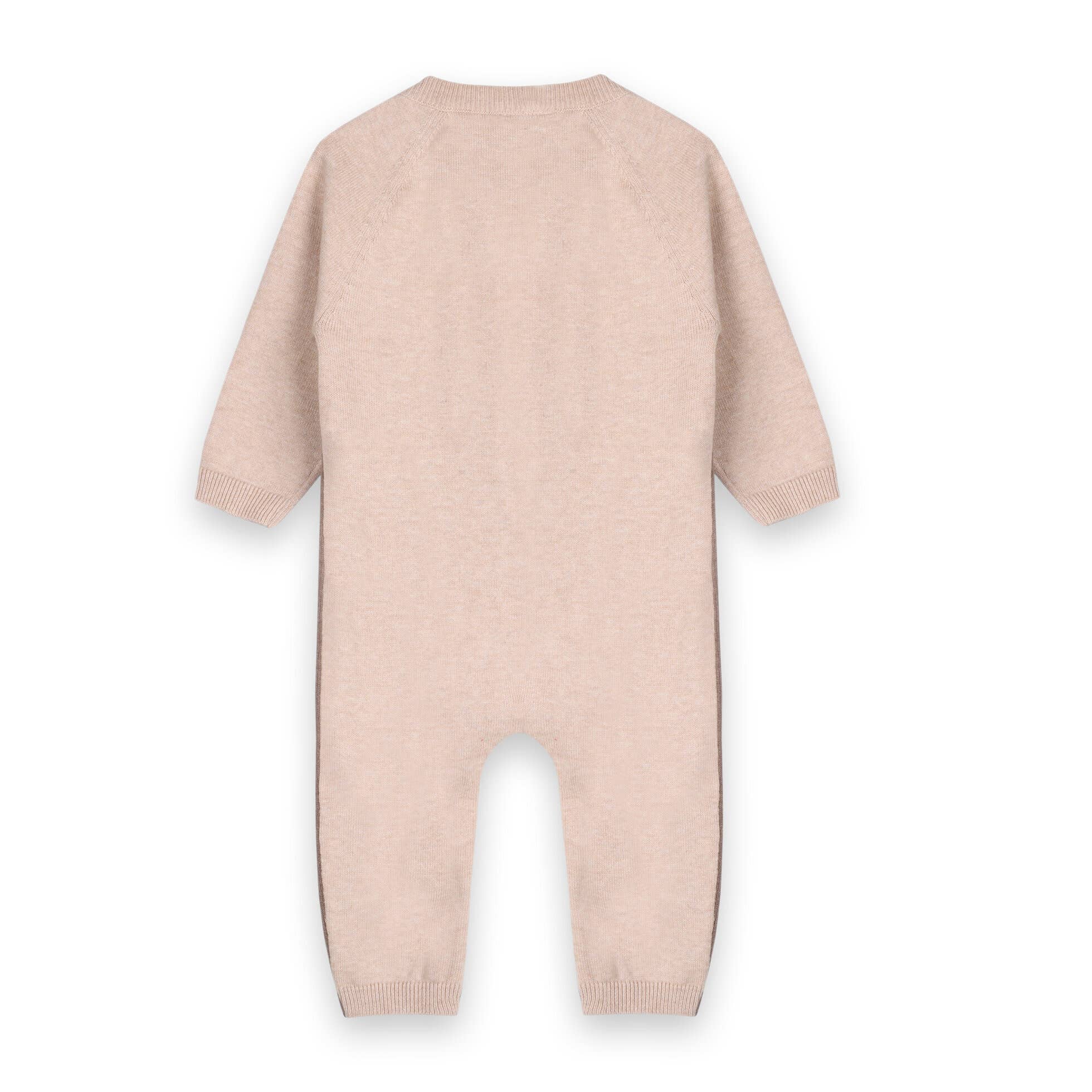 Viverano Organics - Cuddly Bear Embroidered Sweater Knit Baby Jumpsuit || Oatmeal Heather