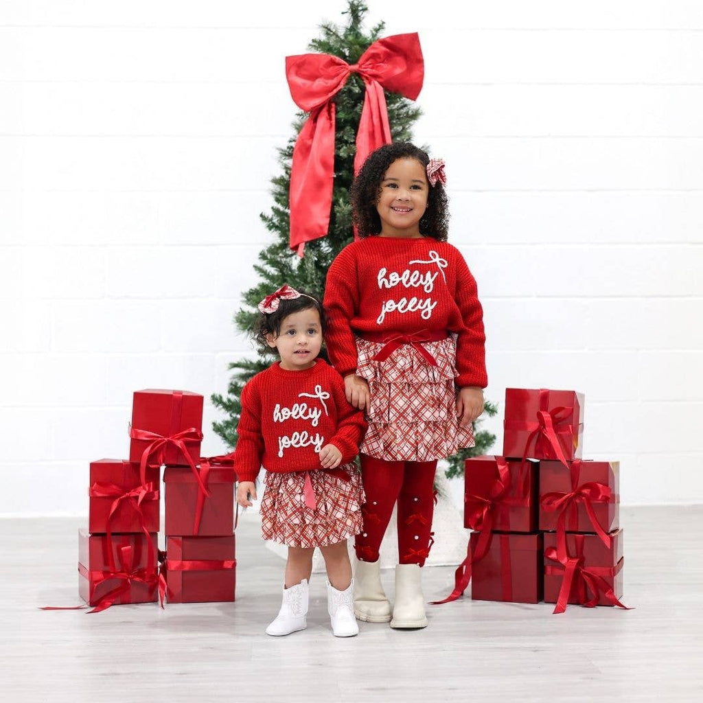 Sweet Wink - Holly Jolly Bow Christmas Knit Sweater