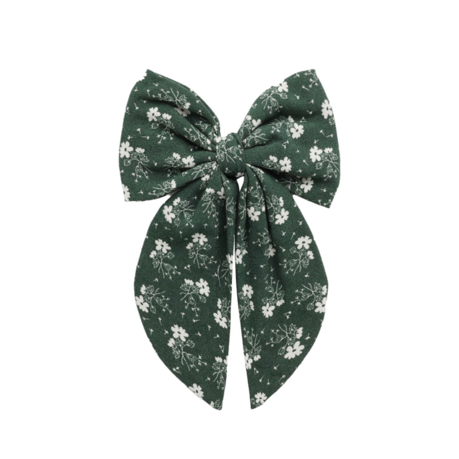 Rylee + Cru - Oversized Bow || Green Ditsy