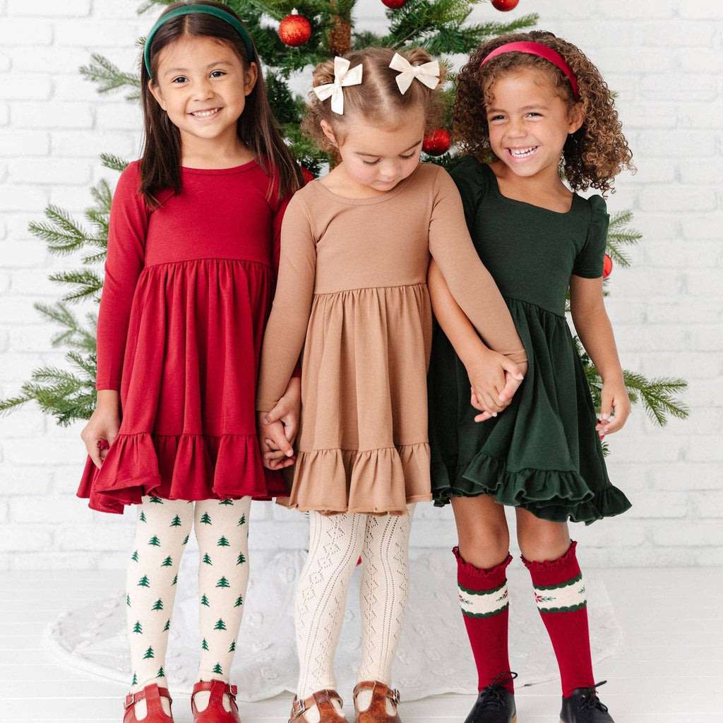 Little Stocking Co. - Fancy Knit Tights - Vanilla: 1-2 YEARS
