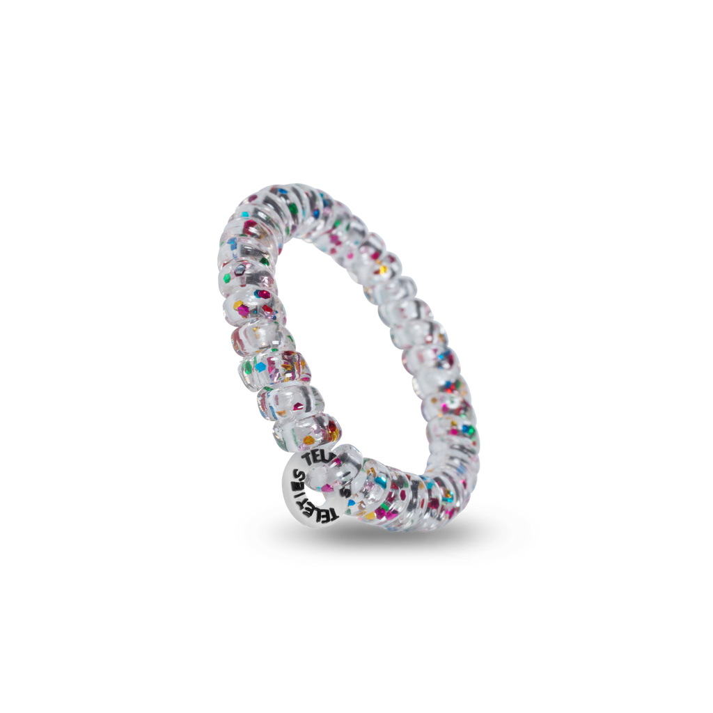 TELETIES - Party People - Small Spiral Hair Coils, Hair Ties, 3-pack