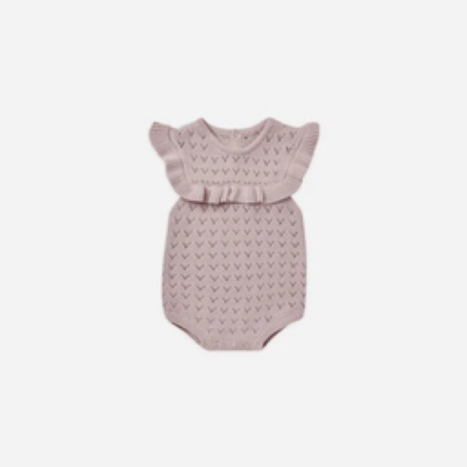Quincy Mae - Pointelle Ruffle Romper || Lavender