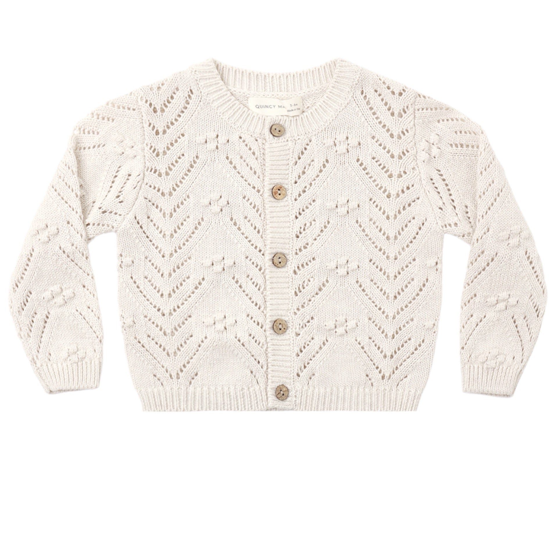 Quincy Mae - Knit Cardigan || Heathered Oatmeal