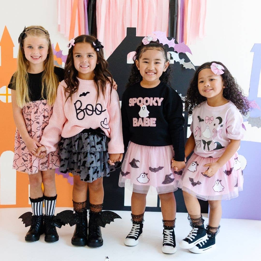 Sweet Wink - Boo Bat Halloween Knit Sweater || 7/8