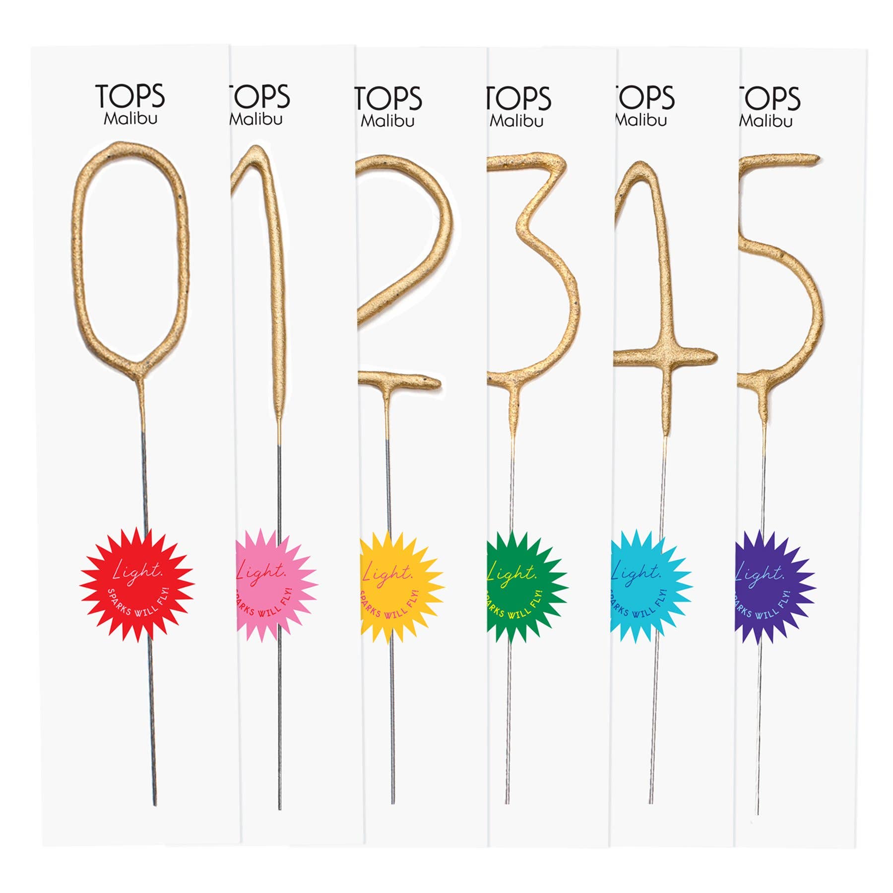 TOPS Malibu - Refill- Big Golden Sparkler Wand Number