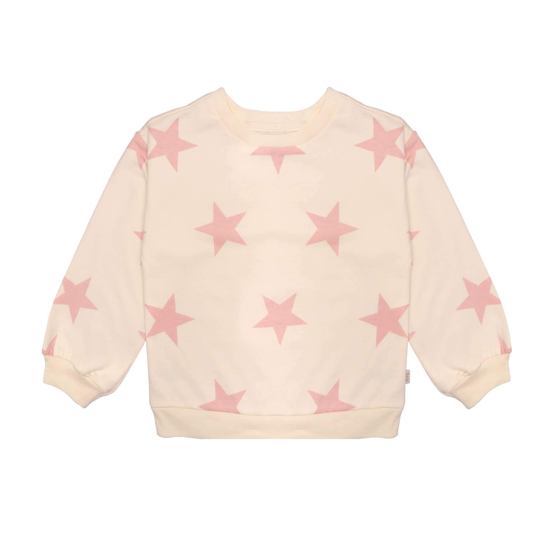 Sammy + Nat - Baby Frankie Pink Stars Sweatshirt in Egg Nog