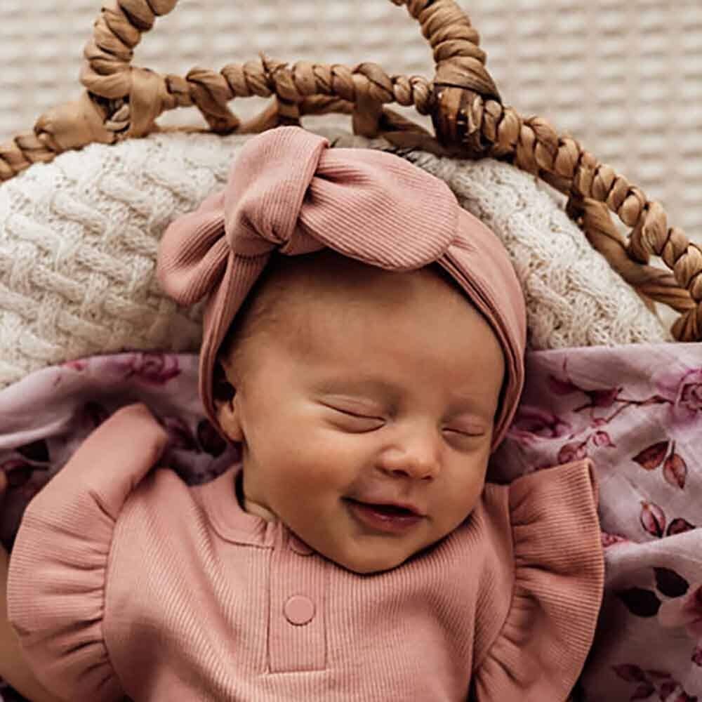 Snuggle Hunny - Ribbed Organic Topknot || Rose