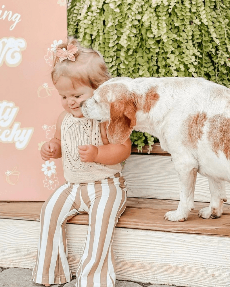Bailey's Blossoms - Blakely Boho Bell Bottoms - Tan Stripes