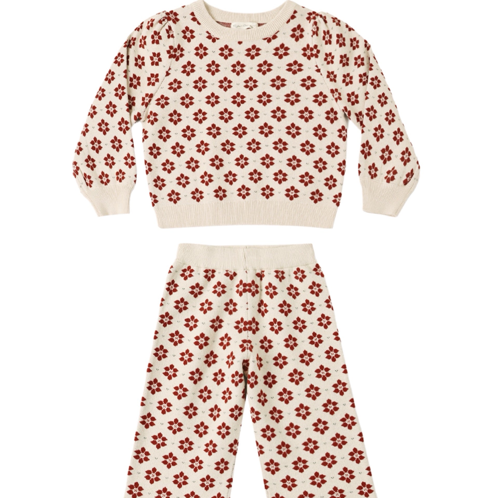Rylee + Cru - Jacquard Knit Set || Poinsettia
