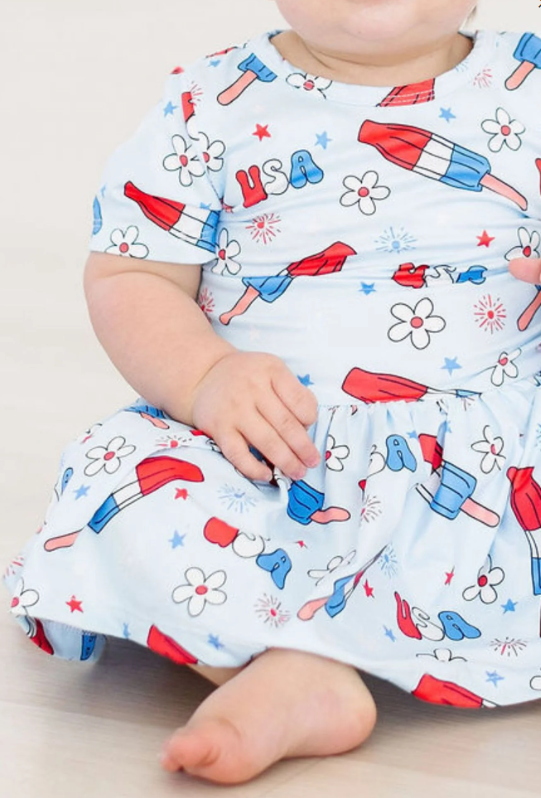Mila & Rose - S/S Twirl Bodysuit || Proudly Patriotic