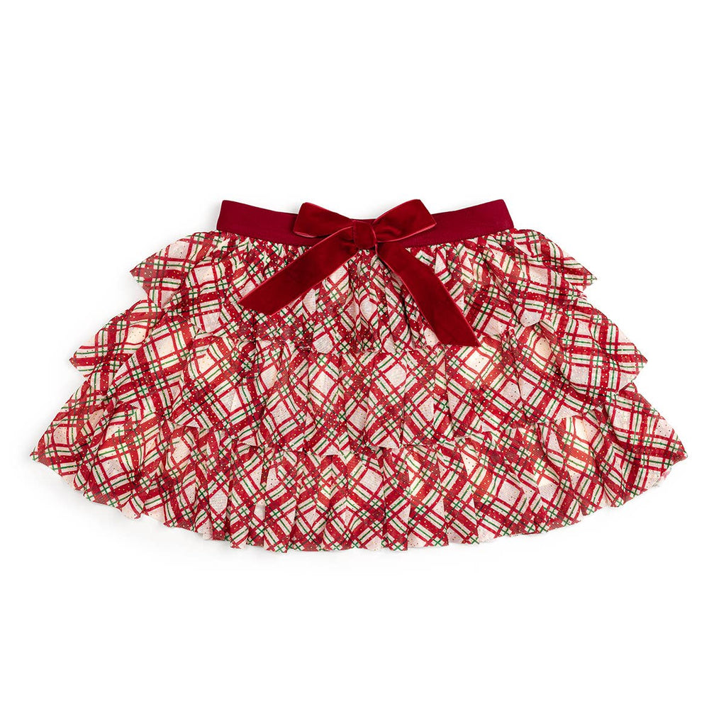 Sweet Wink - Christmas Plaid Bow Tiered Tutu