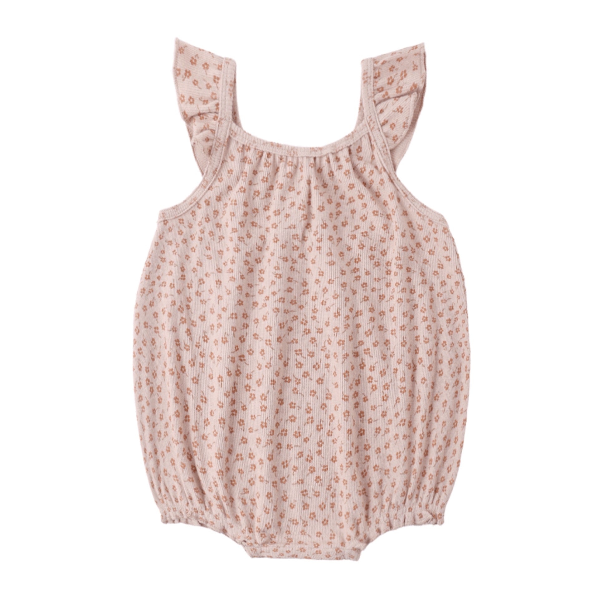 Quincy Mae - Ribbed Ruffle Romper || Posy