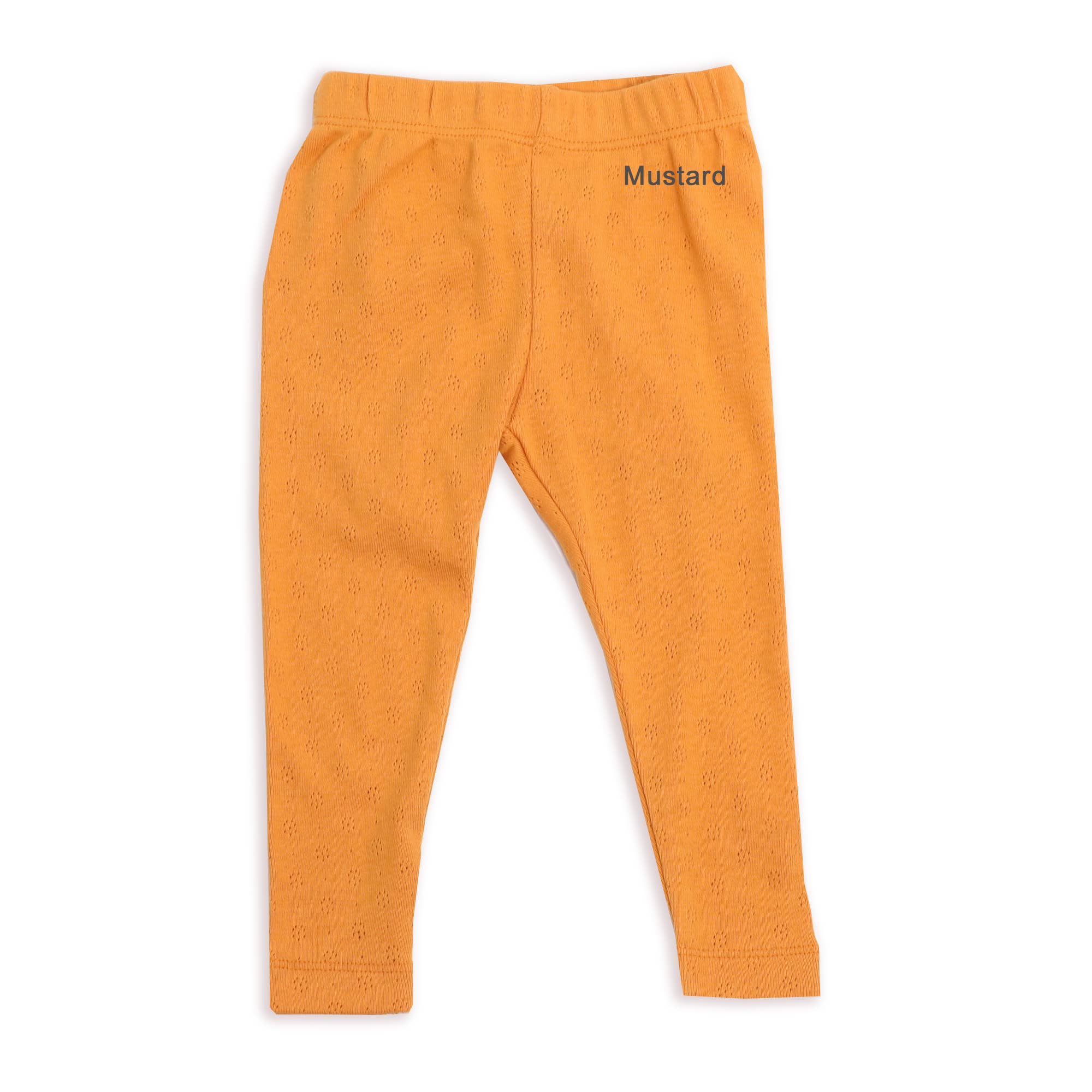 Viverano Organics - Pointelle Knit Stretch Baby Leggings Pants || Natural