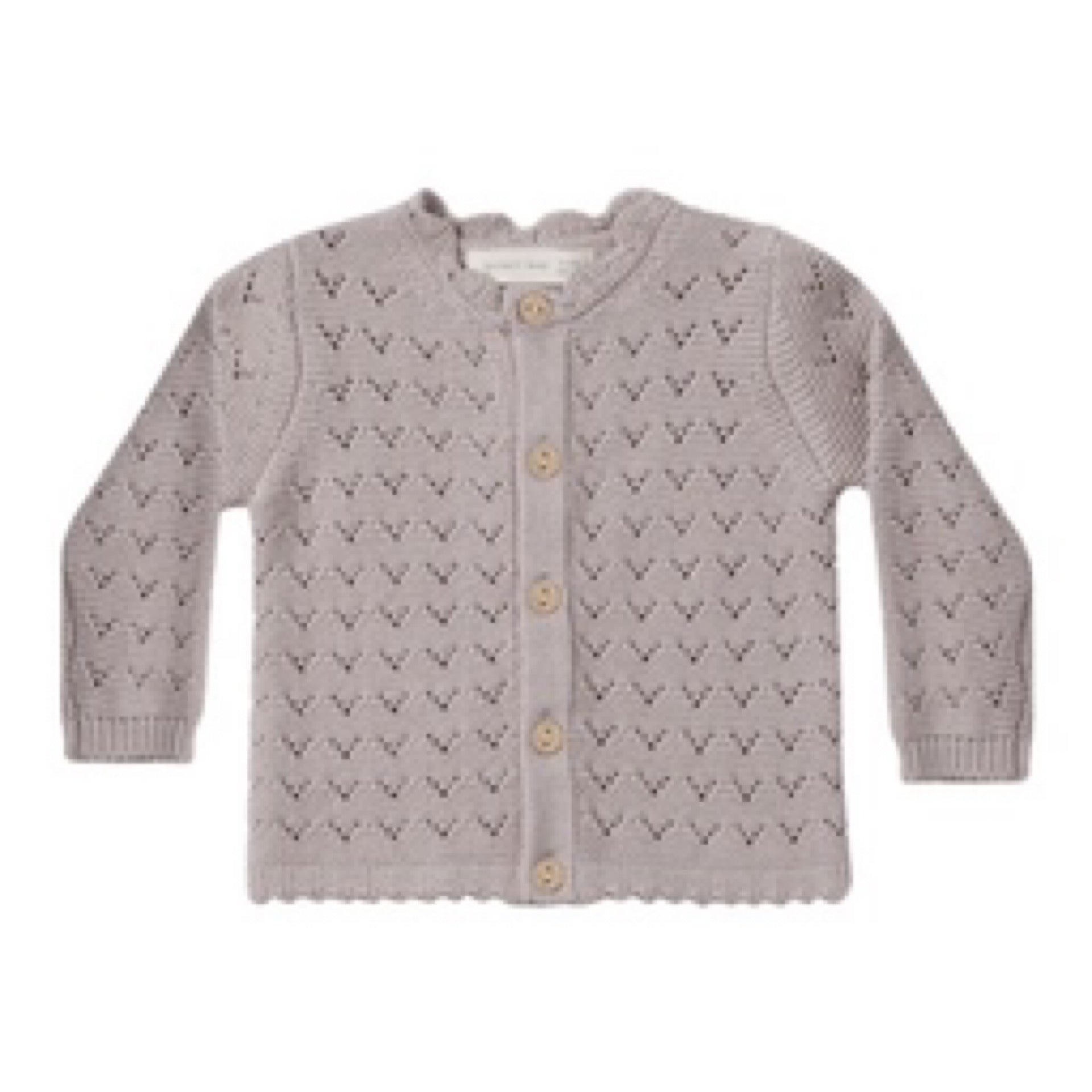 Quincy Mae - Scalloped Cardigan || Lavendar