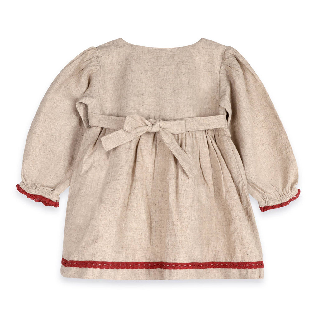 Viverano Organics - Ravello Embroidered Baby Dress & Bloomer || Natural
