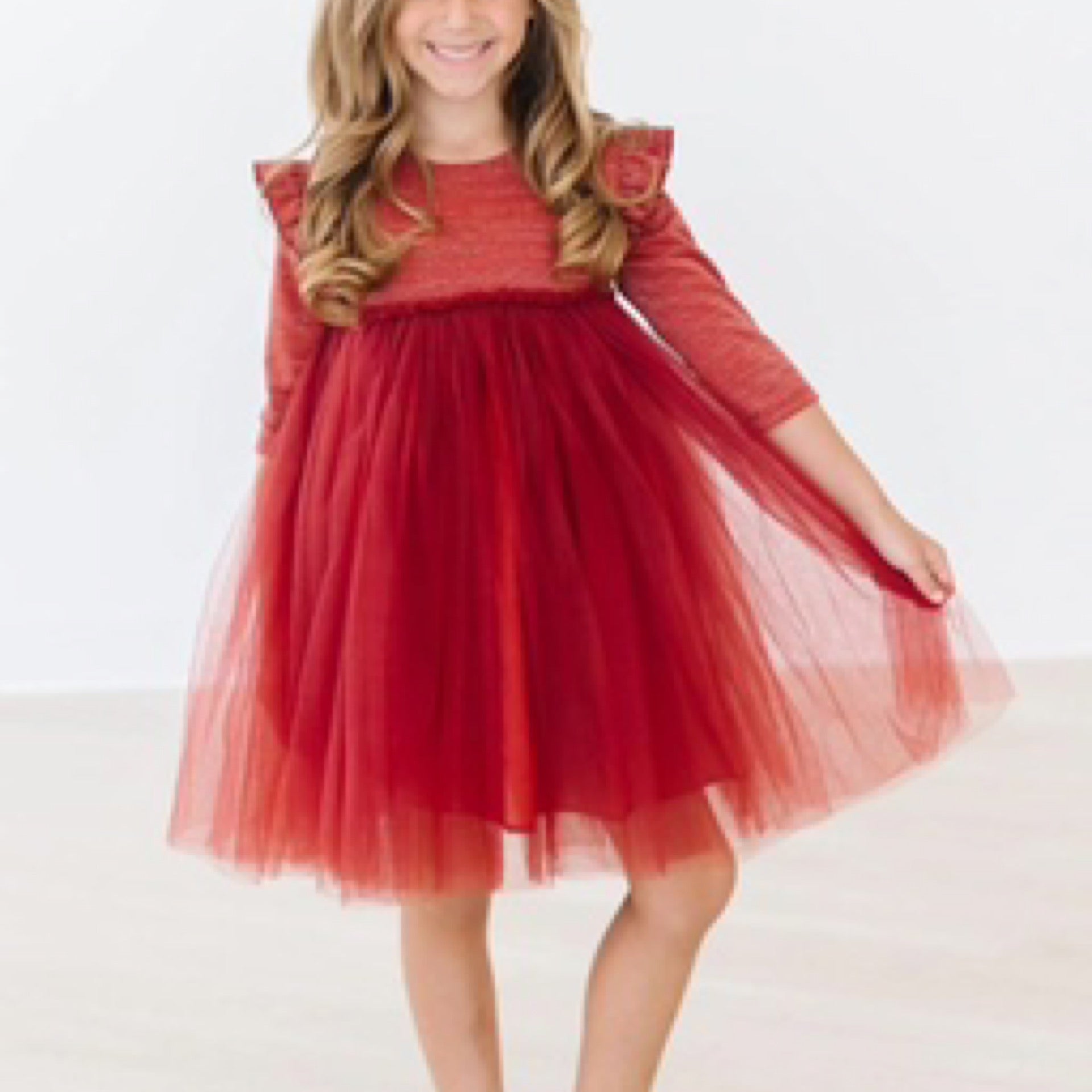 Mila & Rose - Pumpkin Spice Shimmer 3/4 Sleeve Tutu Dress