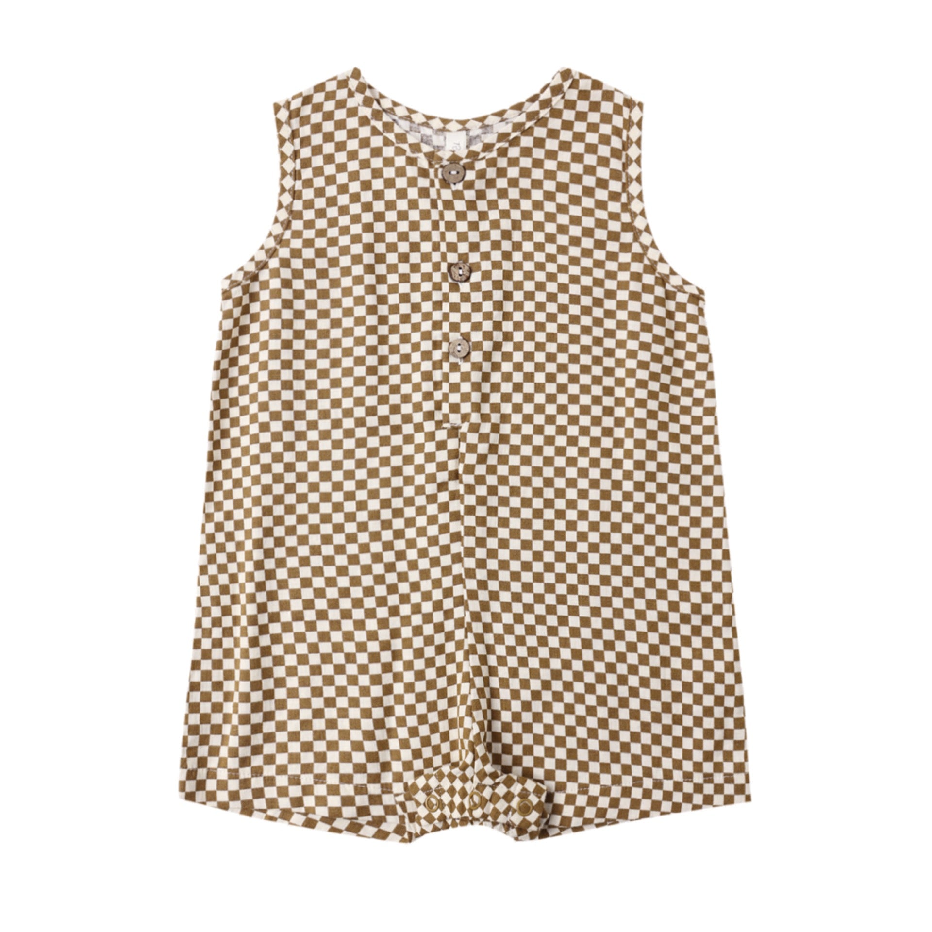 Rylee + Cru - Maverick Romper || Ocre Chec
