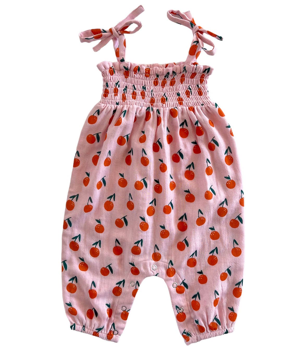 SIIX Collection - Blush Oranges / Organic Smocked Jumpsuit