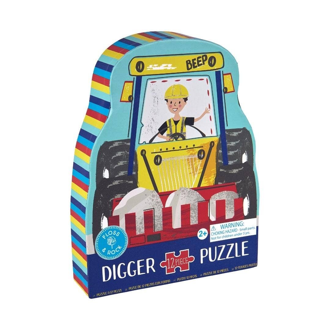 Floss and Rock - Digger 12pc Shaped Jigsaw with Shaped Box