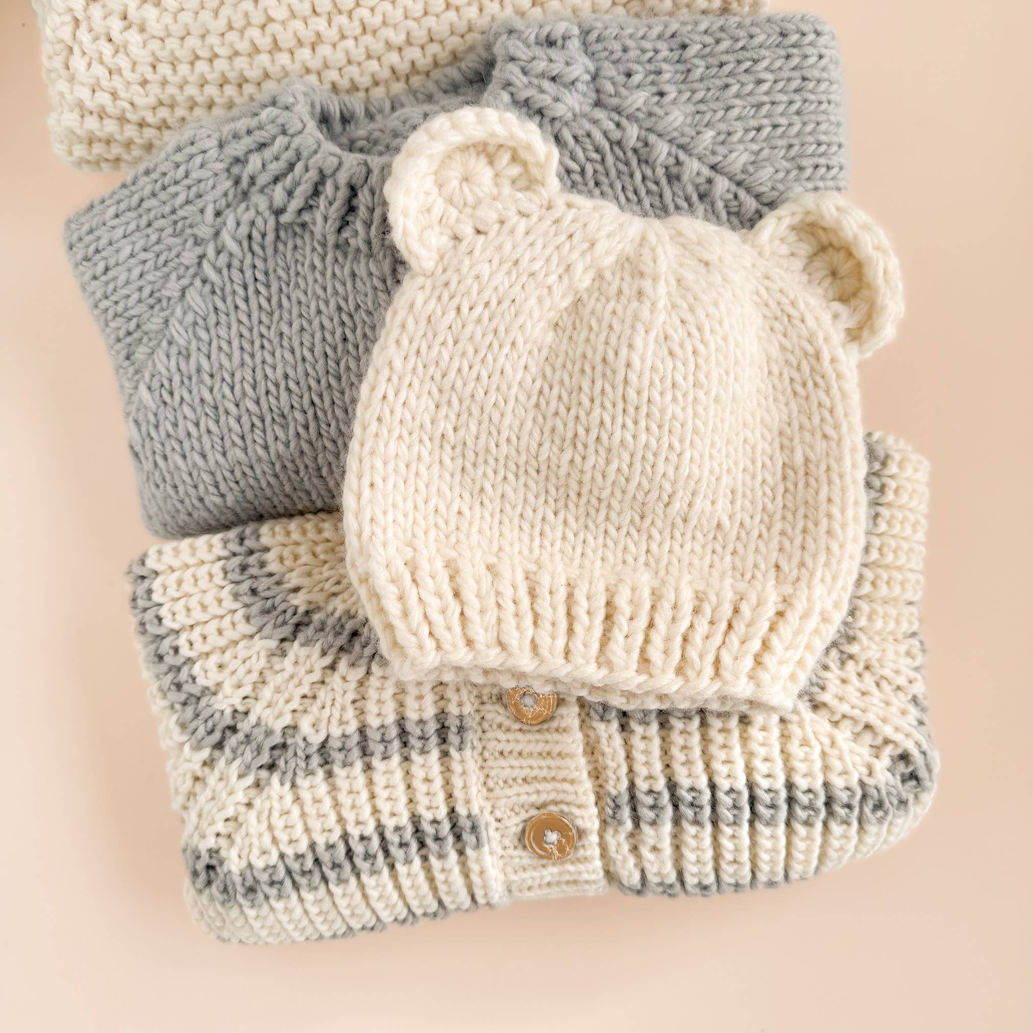 The Blueberry Hill - Rib Knit Stripe Cardigan, Bowie Grey | Baby & Kid Sweater