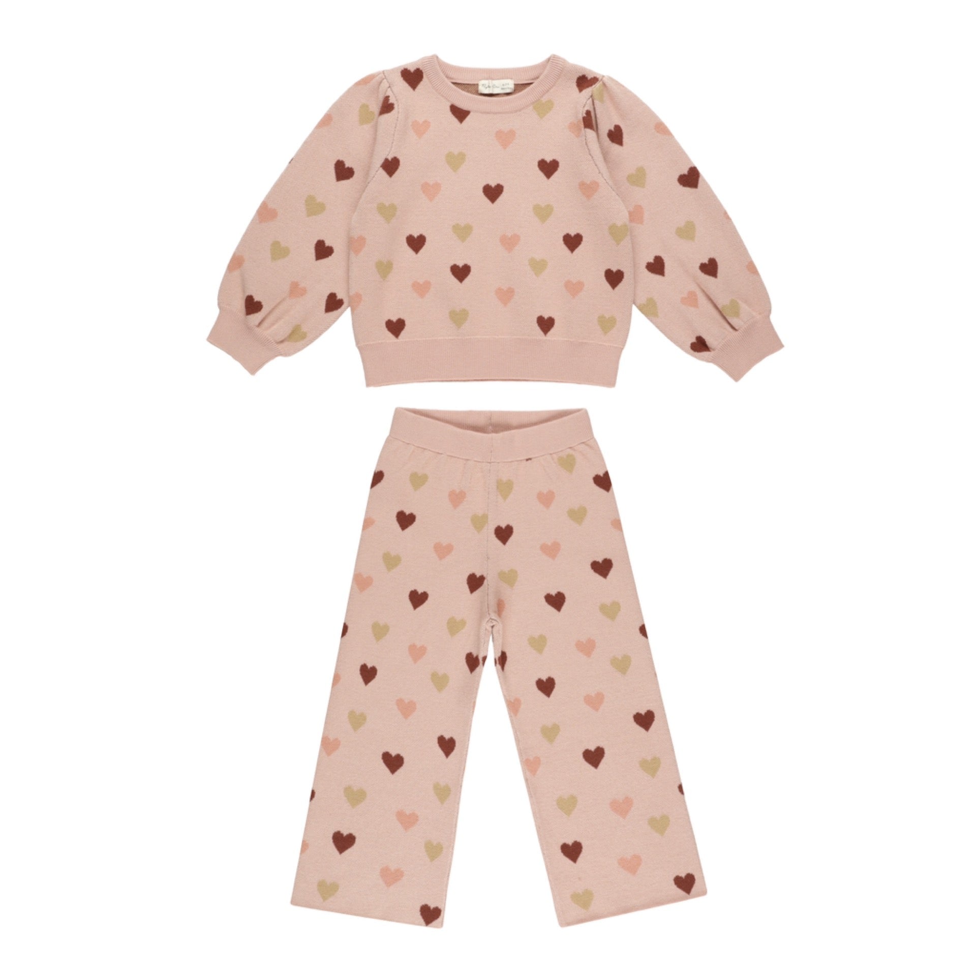 Rylee + Cru - Jacquard Knit Set || Hearts